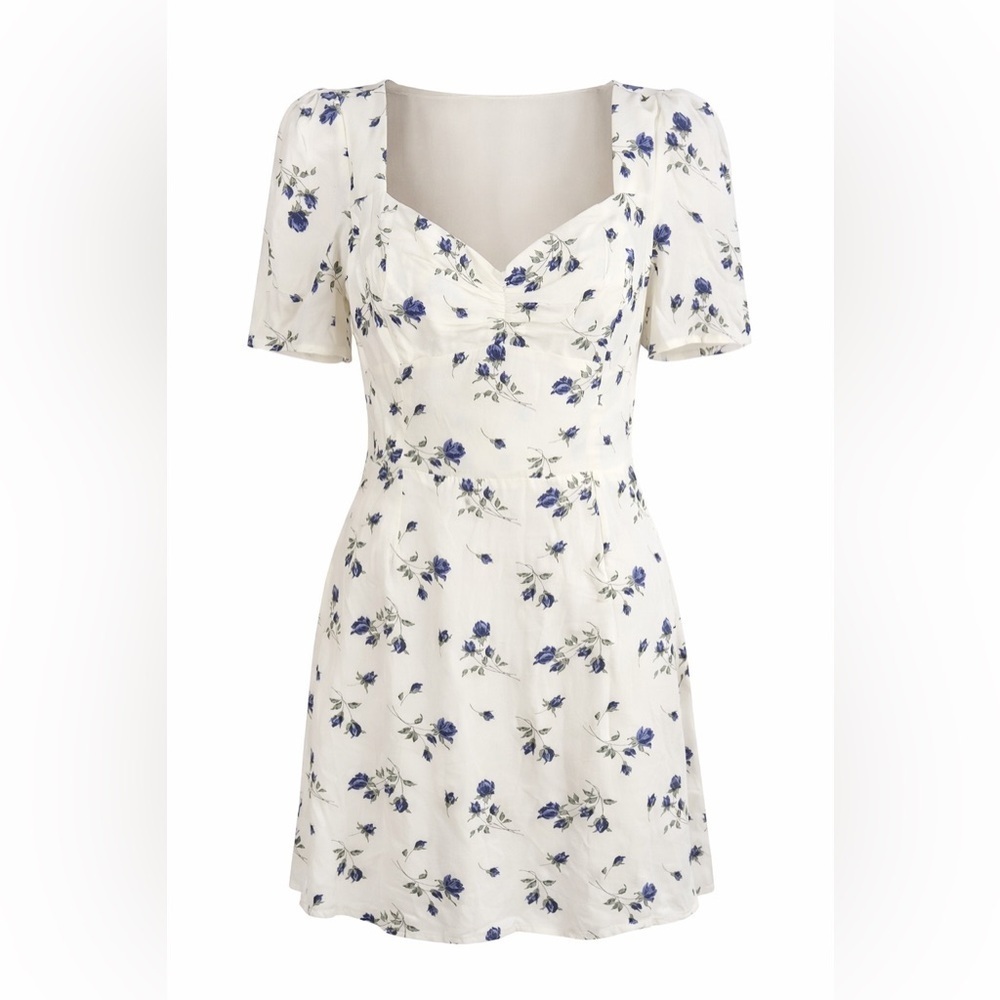 Reformation White and Blue Floral Mini Dress - Picture 2 of 11